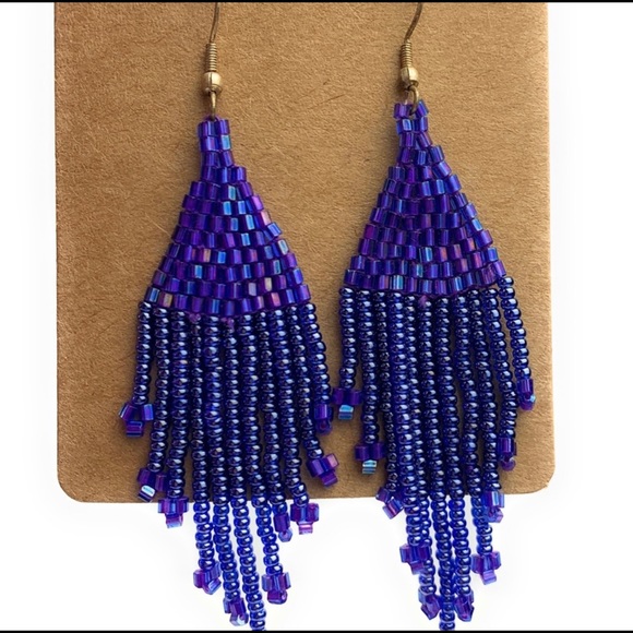 Blue Bead Earrings - Picture 3 of 3